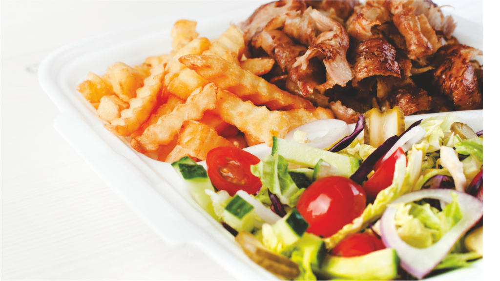 Doner kebab on plate