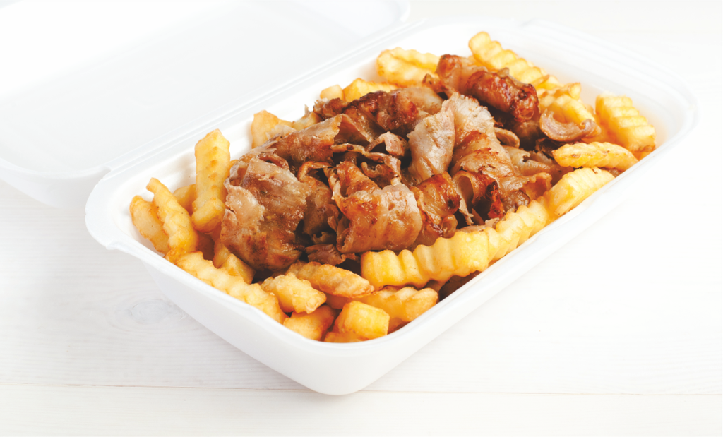 French fries with meat